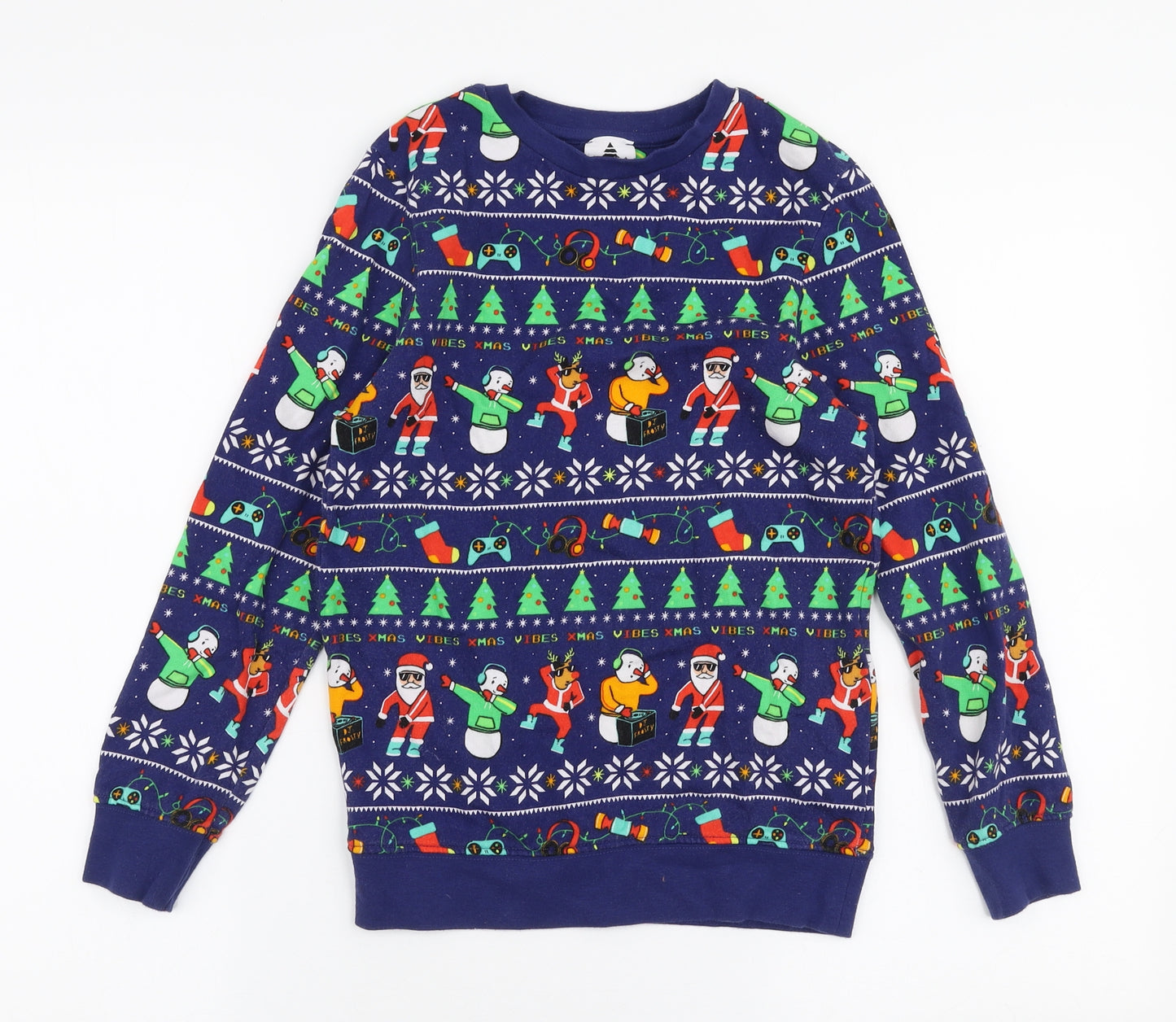 George Boys Multicoloured Round Neck  Cotton Pullover Jumper Size 8-9 Years  Pullover - Christmas