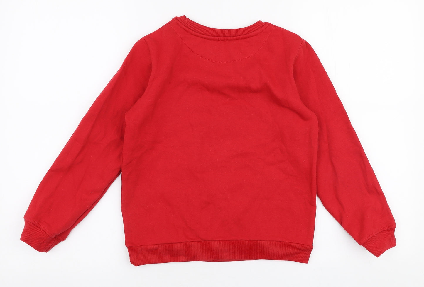 Pep & Co Boys Red  Cotton Pullover Sweatshirt Size 8-9 Years  Pullover - Christmas Santa