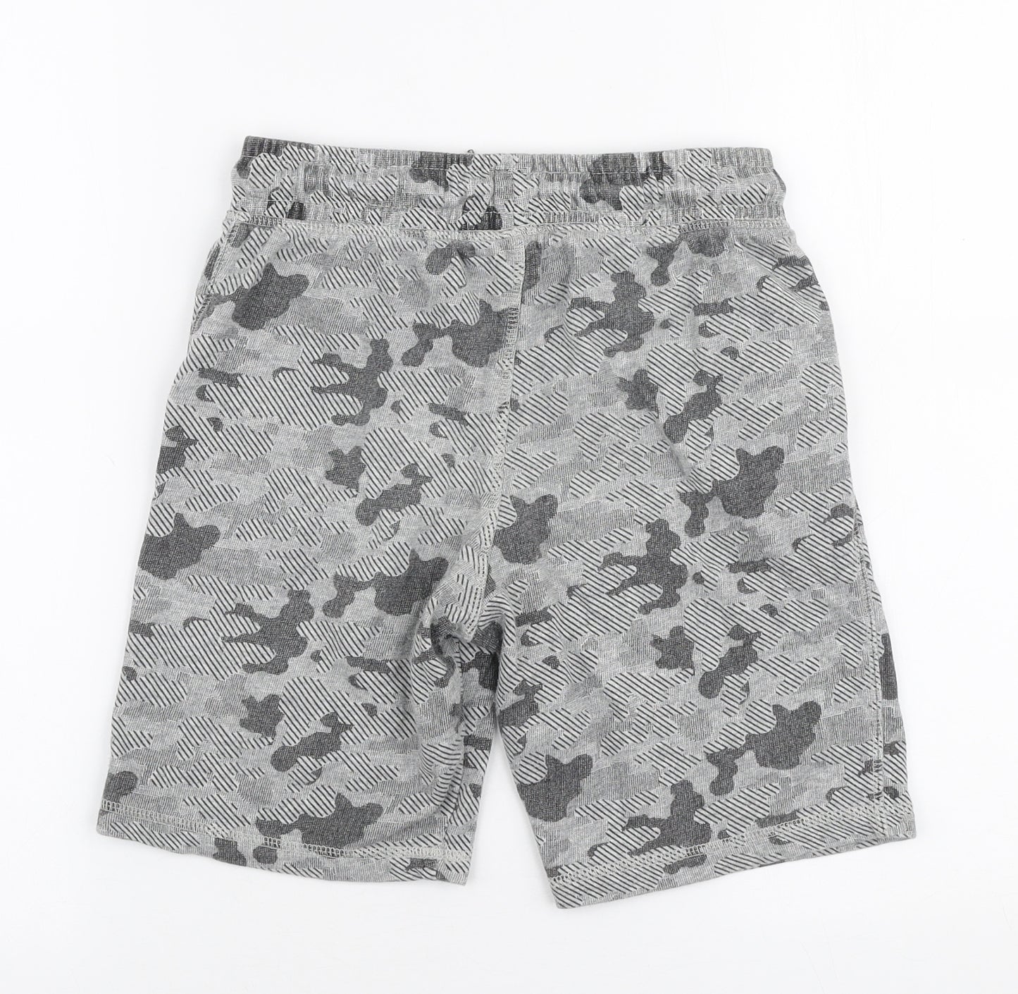 F&F Boys Grey Camouflage Cotton Sweat Shorts Size 9-10 Years  Regular Drawstring
