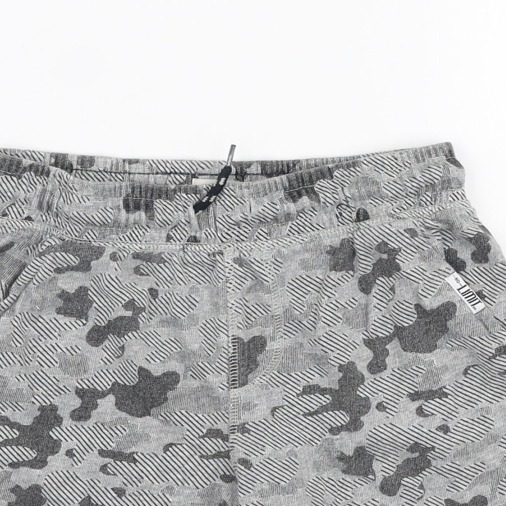 F&F Boys Grey Camouflage Cotton Sweat Shorts Size 9-10 Years  Regular Drawstring