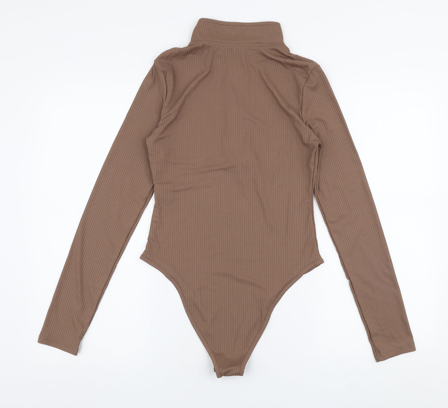 SheIn Womens Brown  Polyester Bodysuit One-Piece Size M  Snap