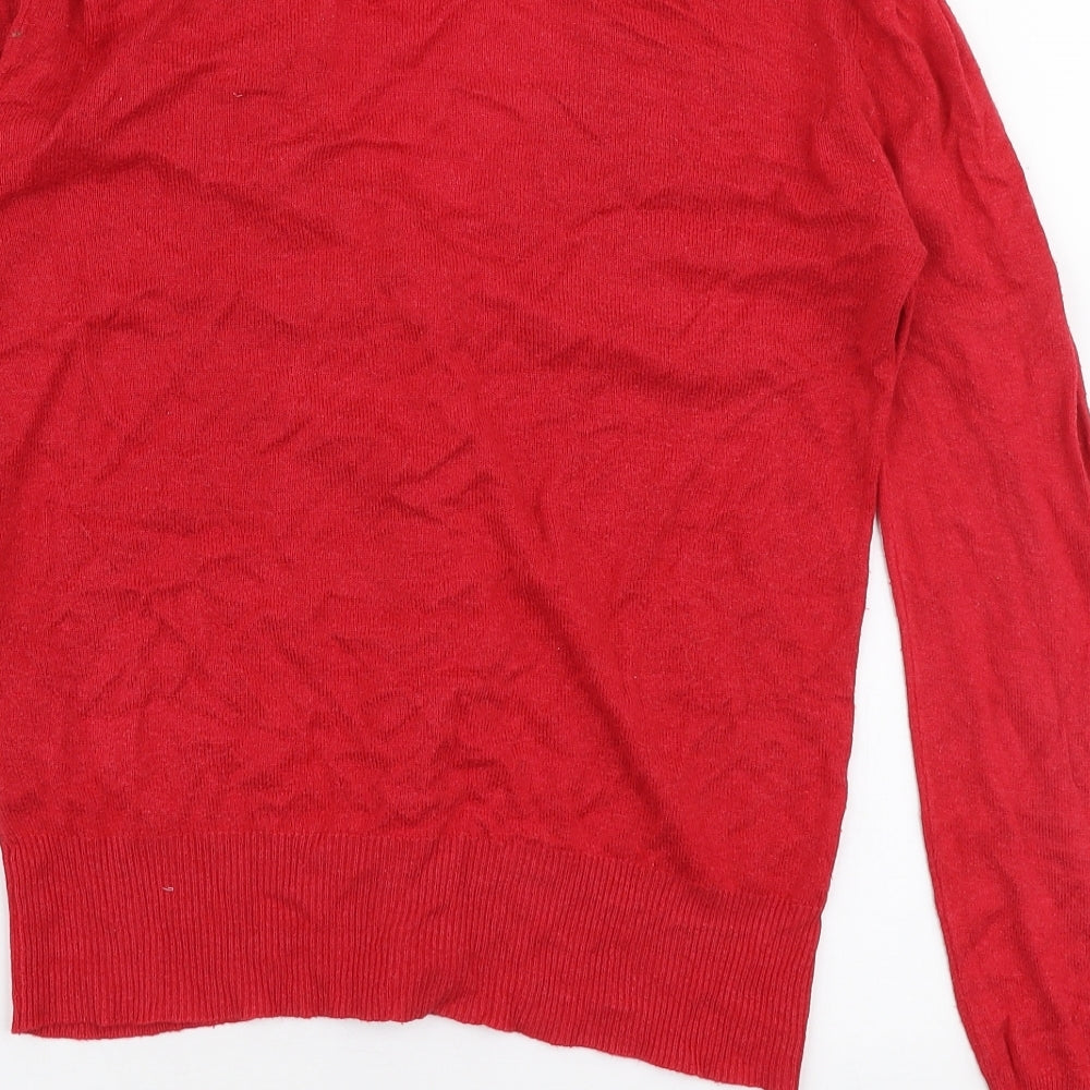 Atmosphere Womens Red V-Neck  Viscose Cardigan Jumper Size 10