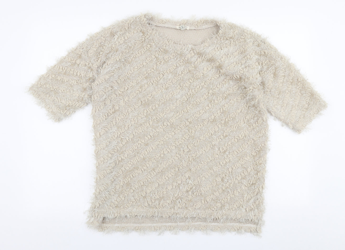 River Island Womens Beige Round Neck  Polyester Pullover Jumper Size 14