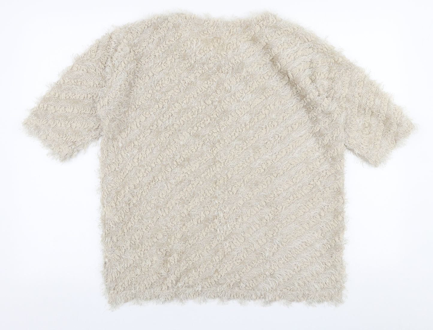 River Island Womens Beige Round Neck  Polyester Pullover Jumper Size 14