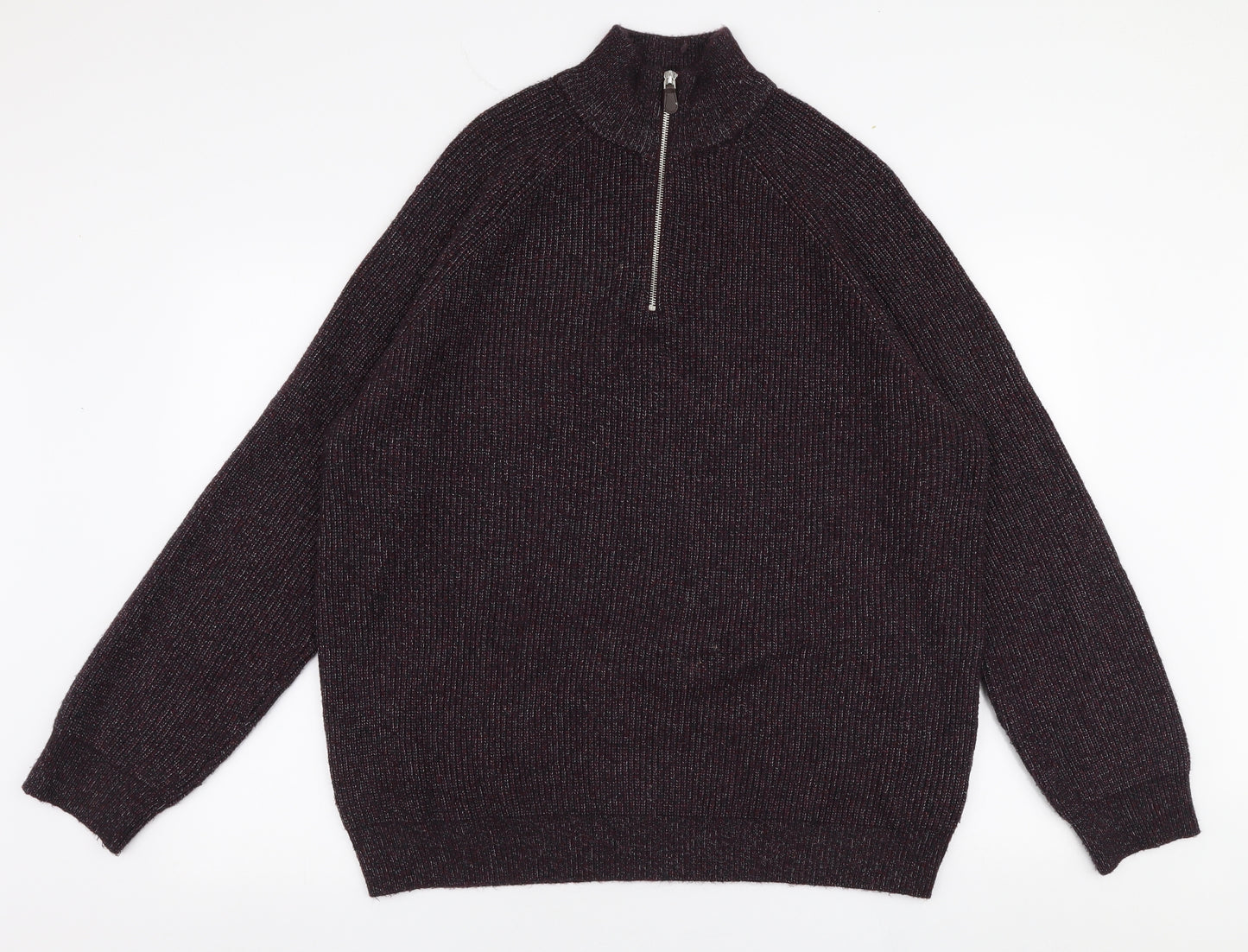 Marks and Spencer Mens Purple High Neck  Polyamide Pullover Jumper Size 2XL