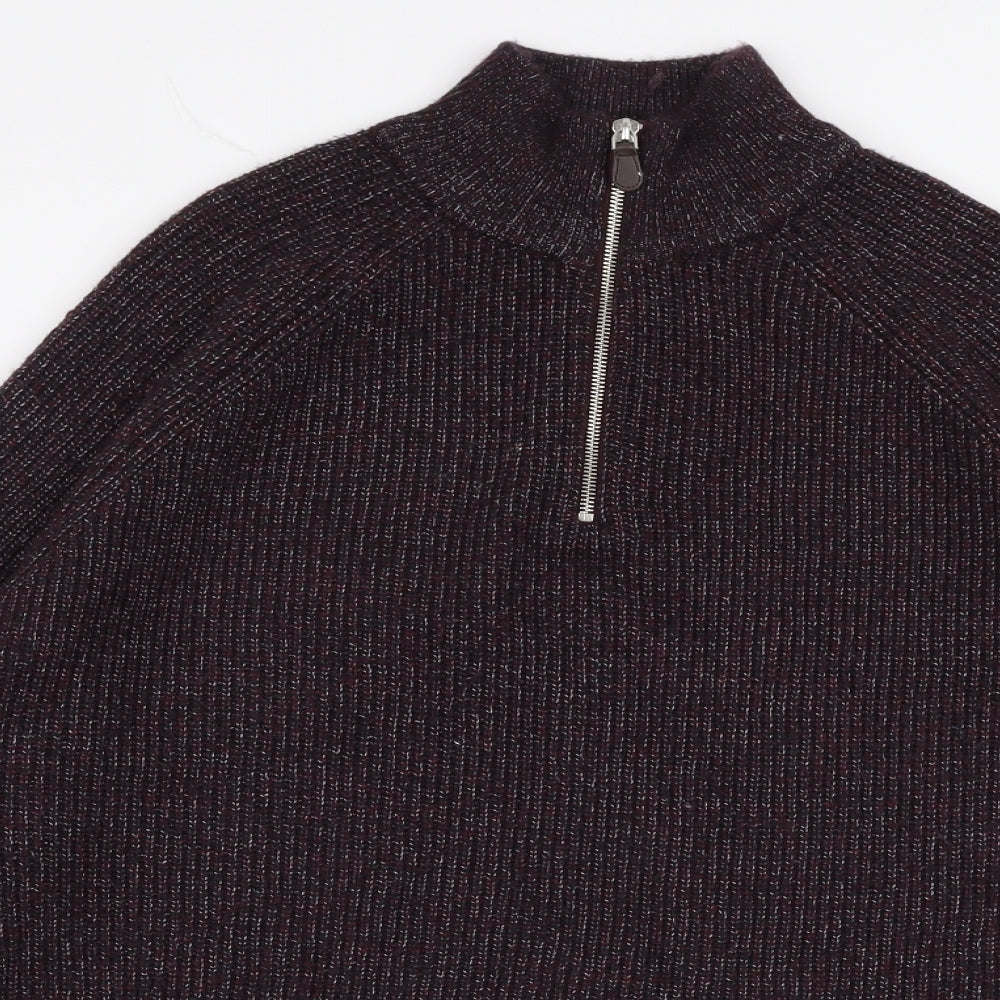 Marks and Spencer Mens Purple High Neck  Polyamide Pullover Jumper Size 2XL