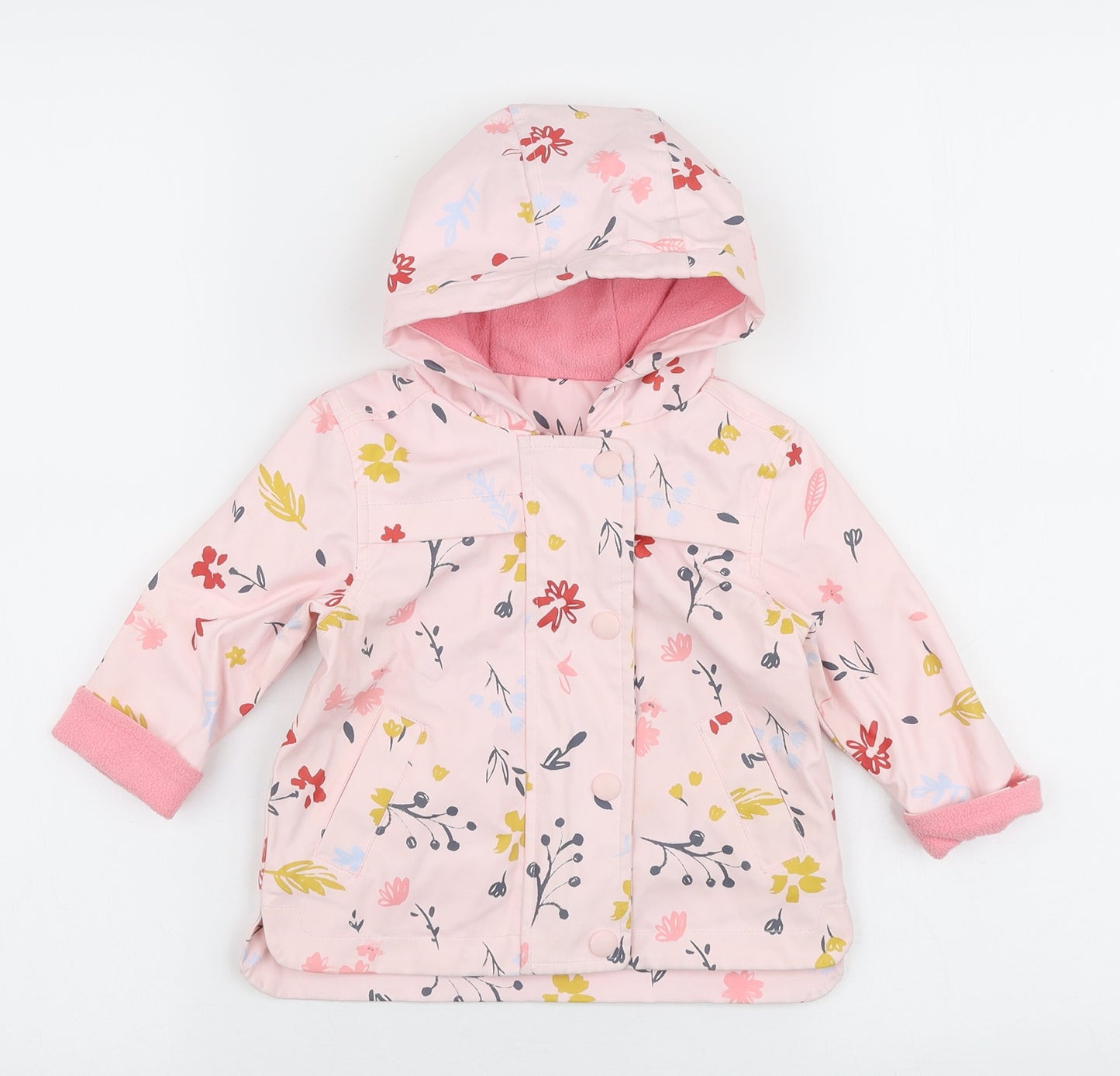 Nutmeg Girls Pink Floral  Jacket  Size 3-6 Months   Snap