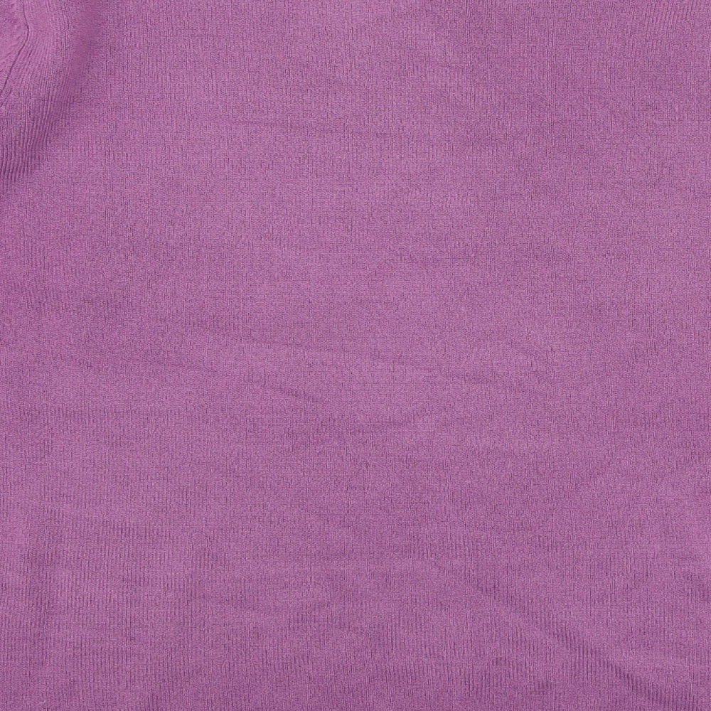 Marks and Spencer Womens Purple Round Neck  Acrylic Pullover Jumper Size 18