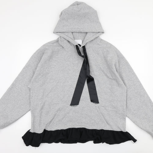 Milk It Womens Grey  Cotton Pullover Hoodie Size M  Pullover