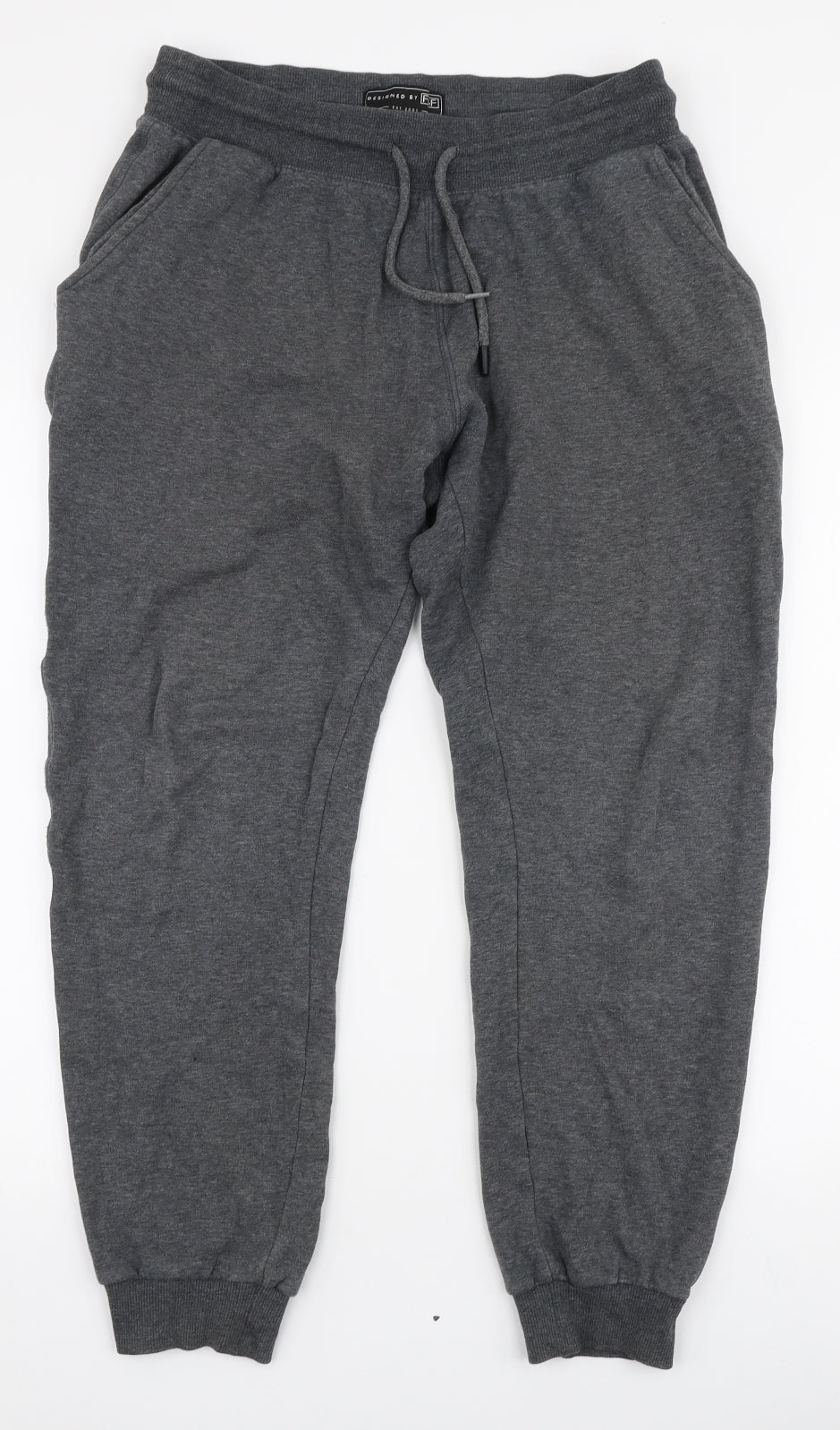 F&F Mens Grey  Cotton Jogger Trousers Size M L27 in Slim Drawstring