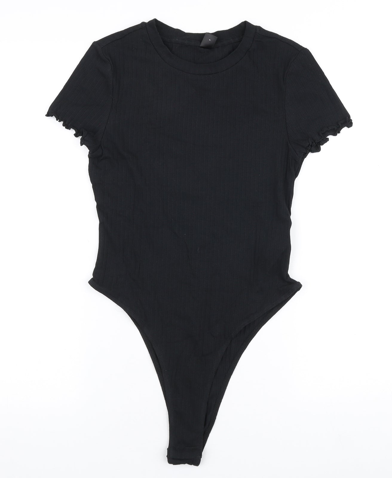 SheIn Womens Black  Cotton Bodysuit One-Piece Size M  Snap