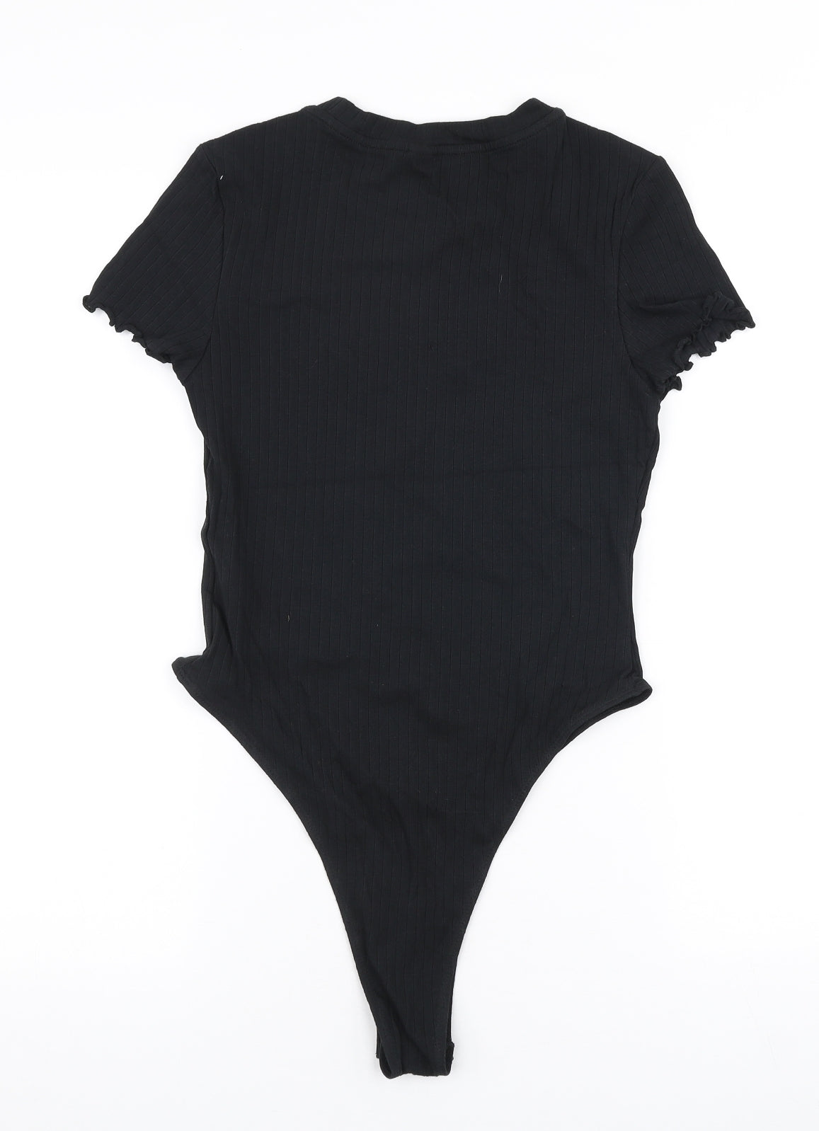 SheIn Womens Black  Cotton Bodysuit One-Piece Size M  Snap