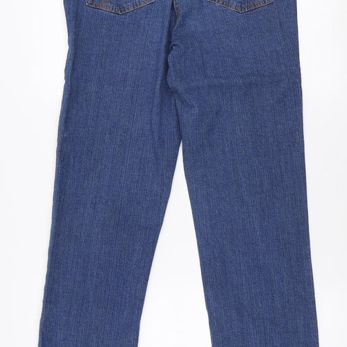 Collection Womens Blue  Cotton Straight Jeans Size 12 L30 in Regular Zip