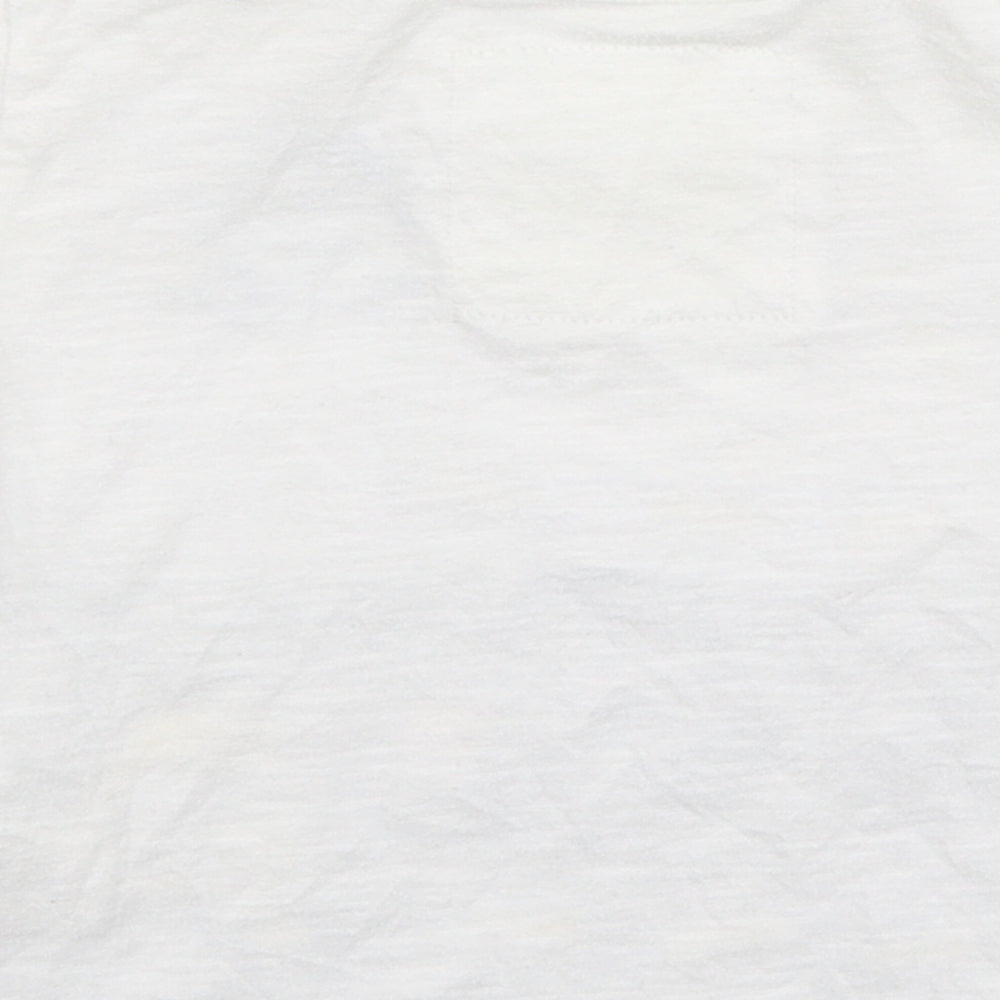 NEXT Boys White  Cotton Jersey T-Shirt Size 3-6 Months Round Neck Pullover - Car