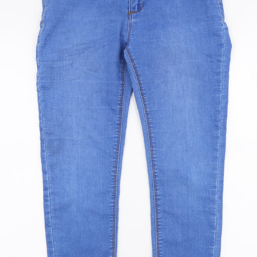 Dorothy Perkins Womens Blue  Cotton Skinny Jeans Size 10 L23 in Slim Zip