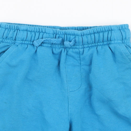 George Boys Blue  Cotton Sweat Shorts Size 5-6 Years  Regular Drawstring