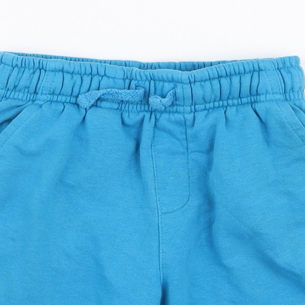 George Boys Blue  Cotton Sweat Shorts Size 5-6 Years  Regular Drawstring