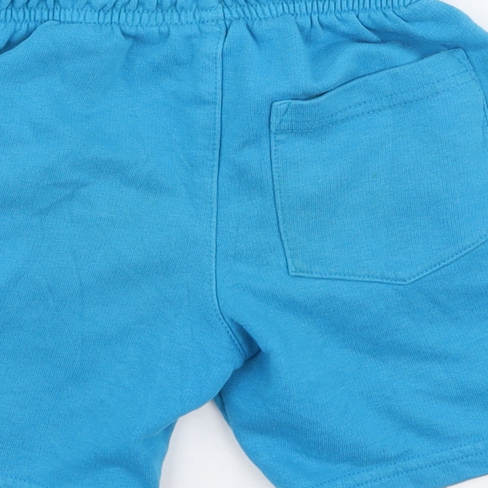 George Boys Blue  Cotton Sweat Shorts Size 5-6 Years  Regular Drawstring
