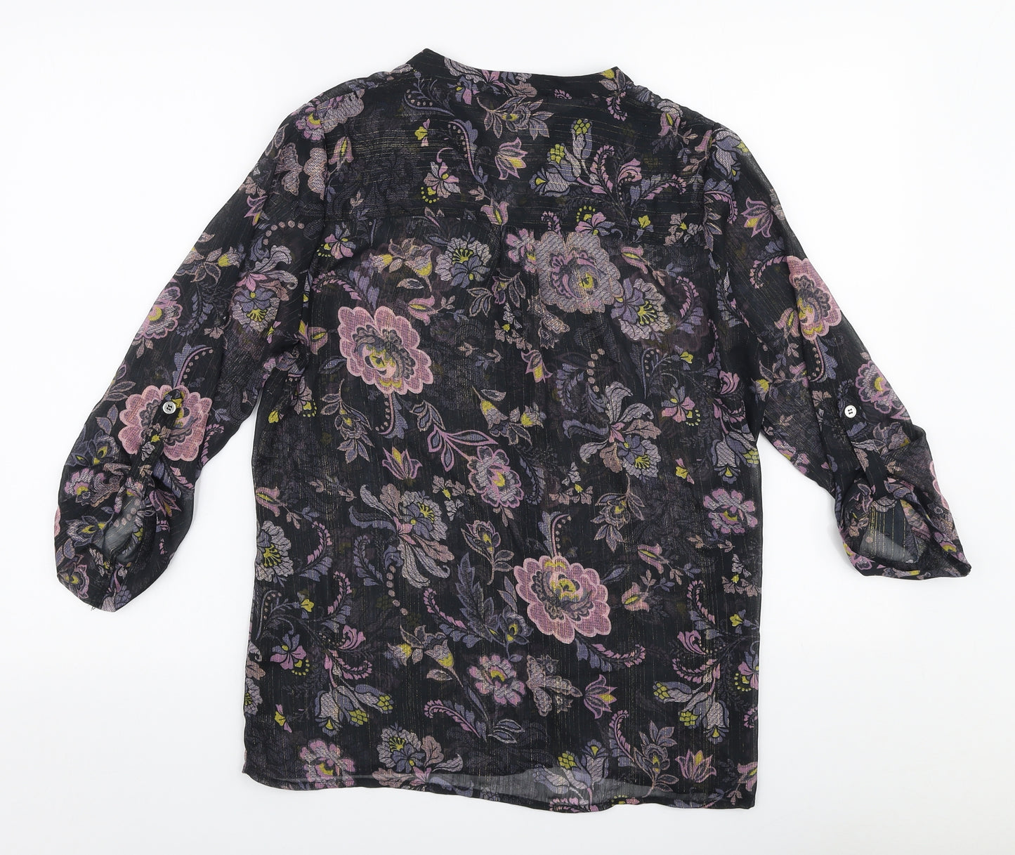 Anna Rose Womens Multicoloured Floral Polyester Basic Blouse Size 12 Collared