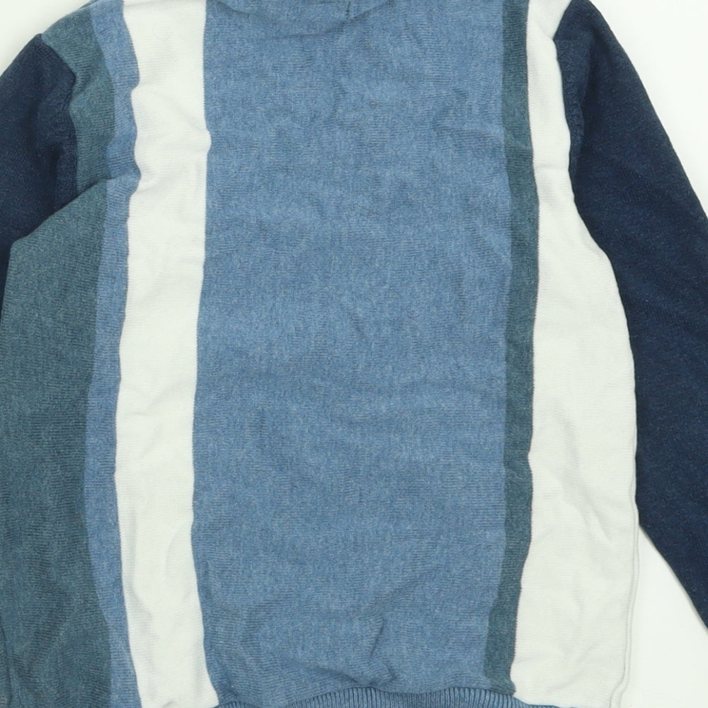 NEXT Boys Blue Crew Neck Striped Cotton Pullover Jumper Size 6-7 Years  Pullover