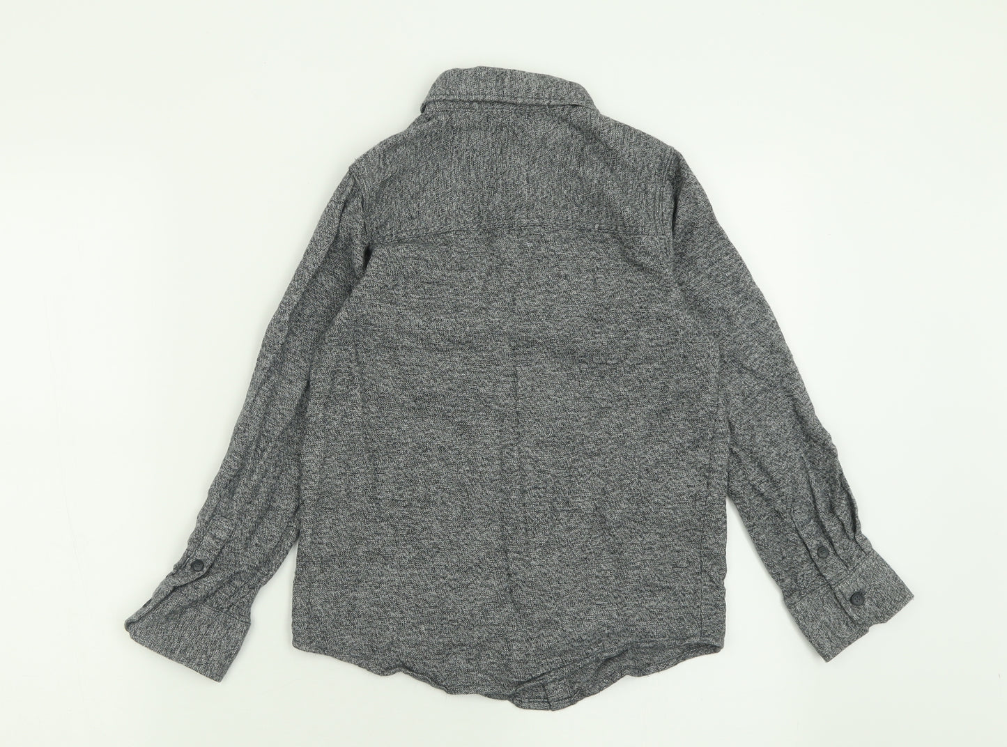 TU Boys Grey  Cotton Basic Button-Up Size 9 Years Collared Button