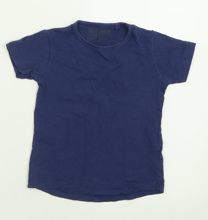 NEXT Boys Blue  Cotton Basic T-Shirt Size 2 Years Crew Neck Pullover