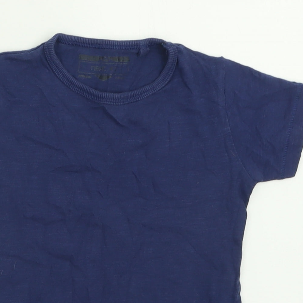 NEXT Boys Blue  Cotton Basic T-Shirt Size 2 Years Crew Neck Pullover