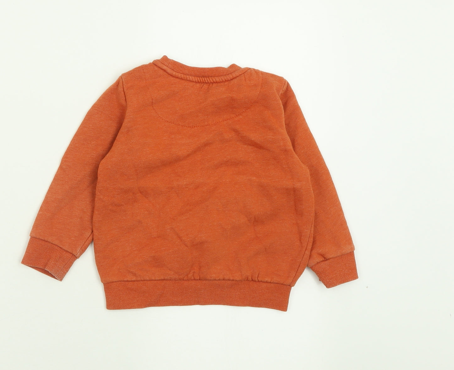 F&F Boys Orange  Cotton Pullover Jumper Size 18-24 Months  Pullover