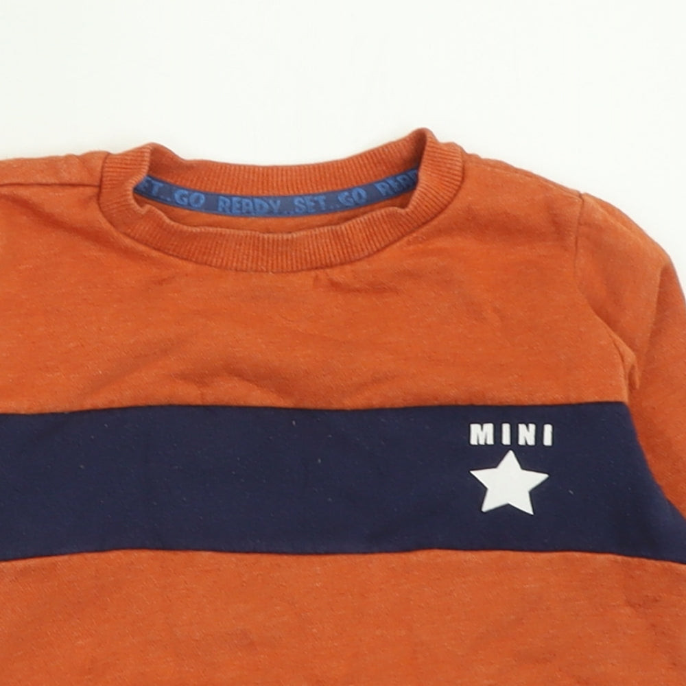 F&F Boys Orange  Cotton Pullover Jumper Size 18-24 Months  Pullover