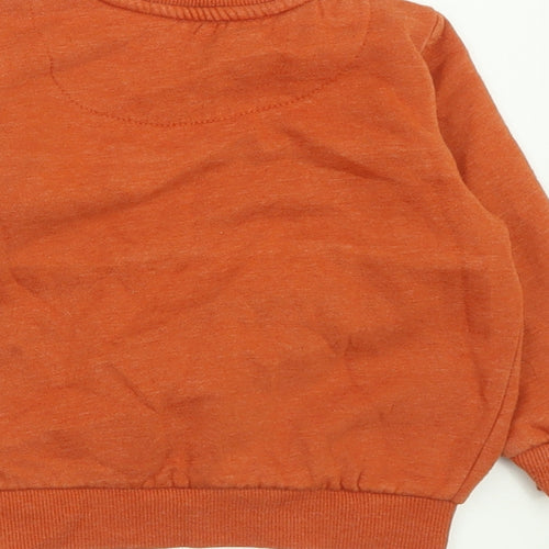 F&F Boys Orange  Cotton Pullover Jumper Size 18-24 Months  Pullover