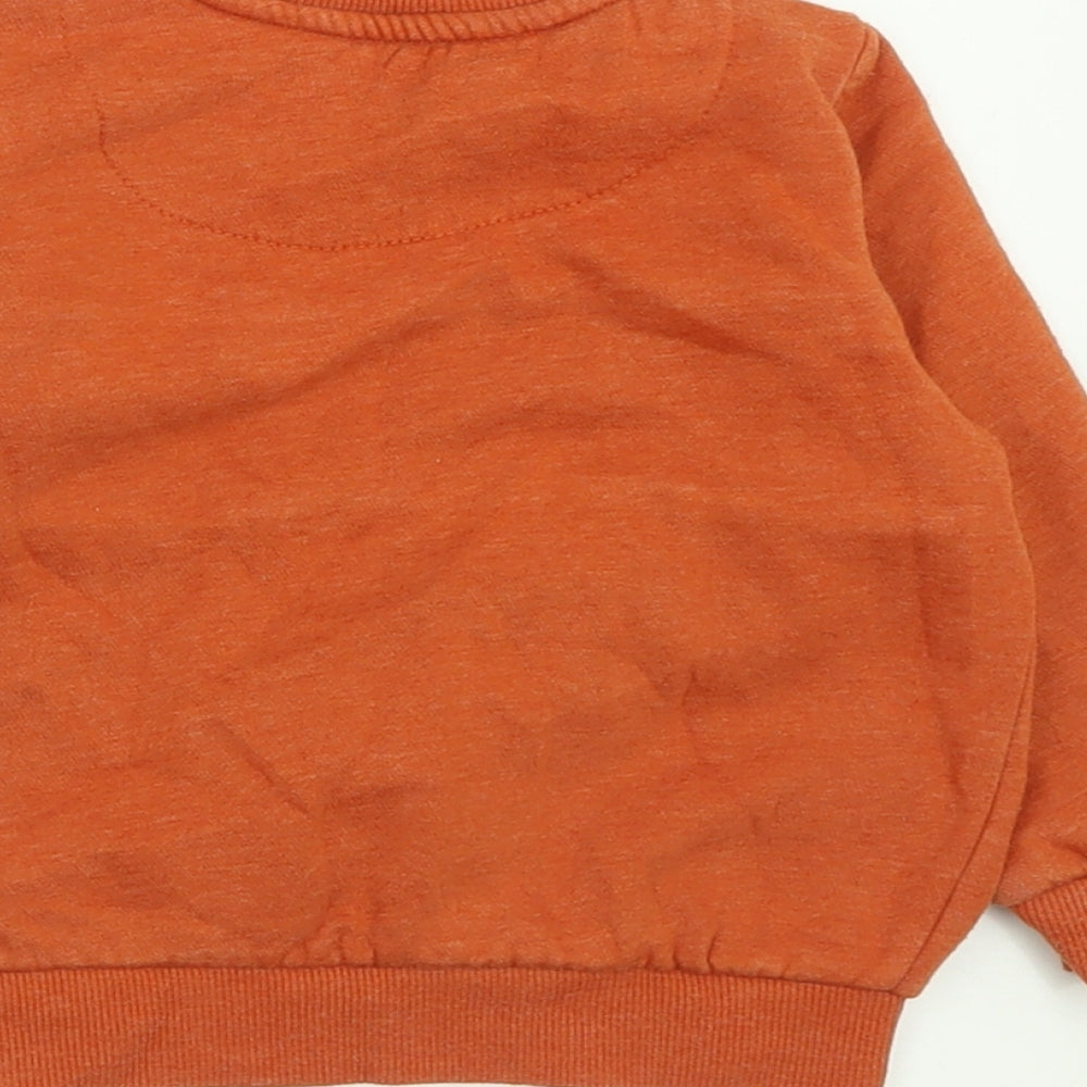 F&F Boys Orange  Cotton Pullover Jumper Size 18-24 Months  Pullover