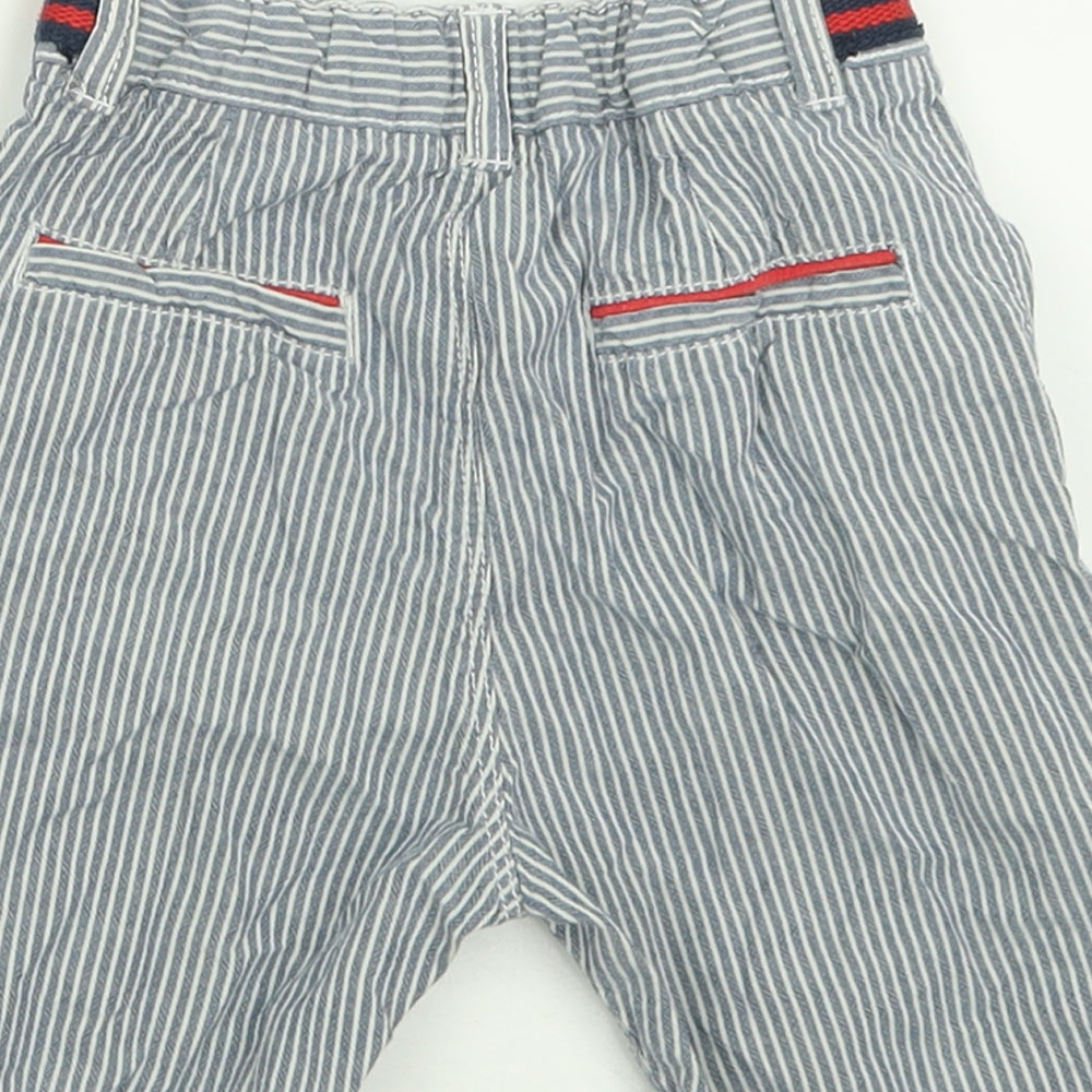 George Boys Blue Striped Cotton Bermuda Shorts Size 4-5 Years  Regular Buckle