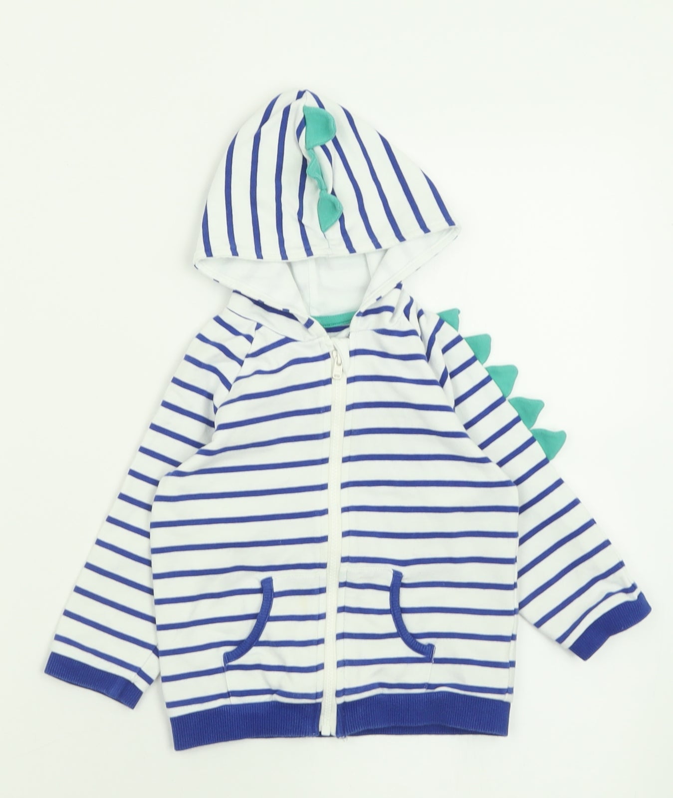 Marks and Spencer Boys Blue Striped  Jacket  Size 12-18 Months   Zip