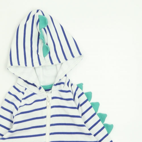 Marks and Spencer Boys Blue Striped  Jacket  Size 12-18 Months   Zip