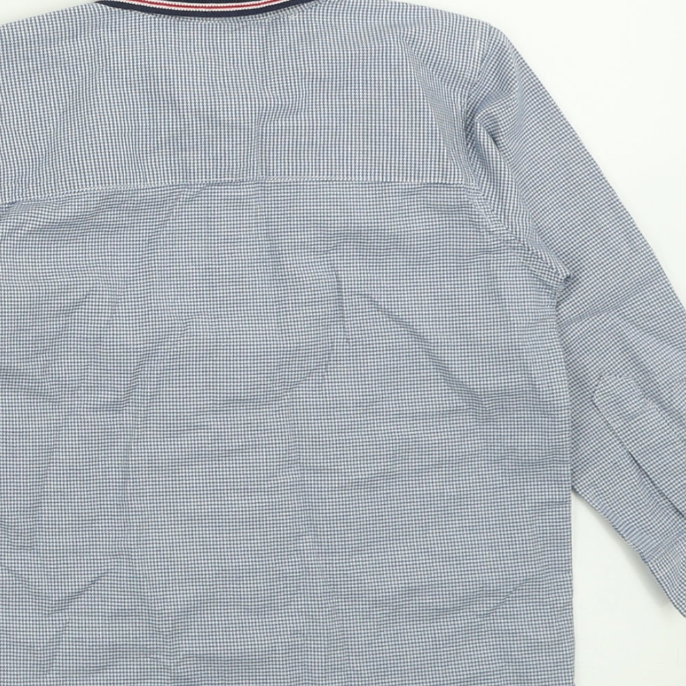 Matalan Boys Blue Gingham Cotton Basic Button-Up Size 3-4 Years Collared Button
