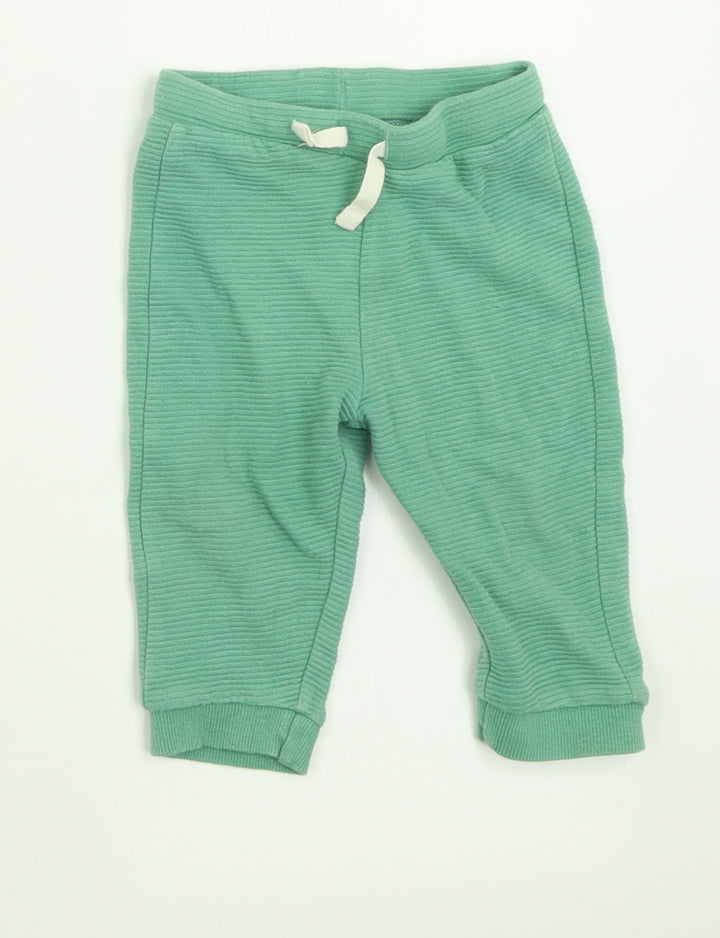 Marks and Spencer Boys Green  Cotton Capri Trousers Size 6-9 Months  Tie