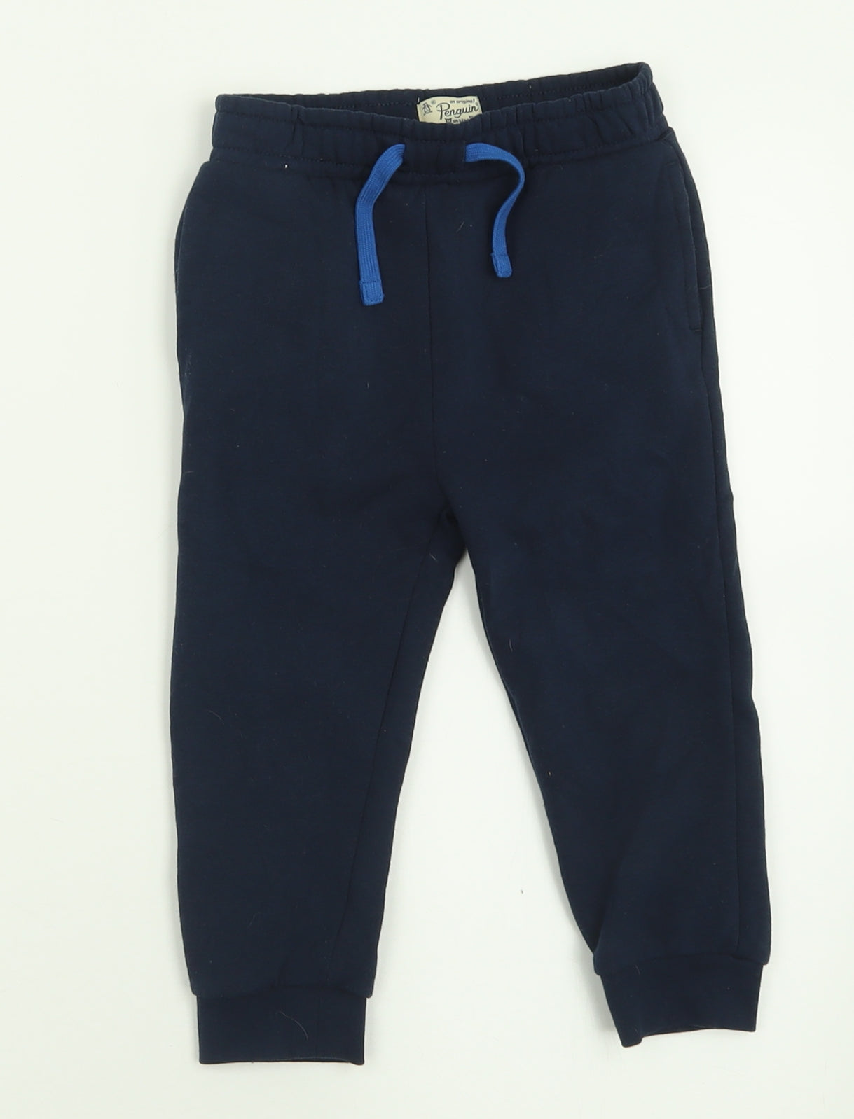 Penguin Boys Blue  Cotton Jogger Trousers Size 3 Years  Regular Tie