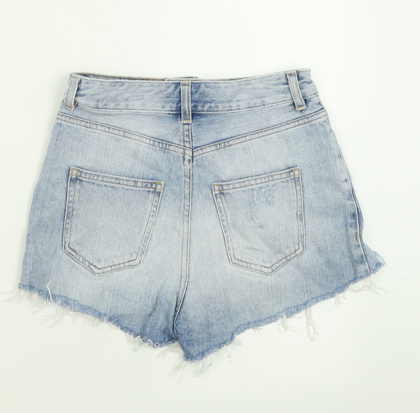 ASOS Womens Blue  Cotton Hot Pants Shorts Size 6  Regular Button