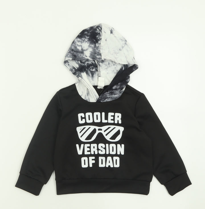 SheIn Boys Black Polyester Pullover Hoodie Size 2 Years Pullover - cooler version of dad