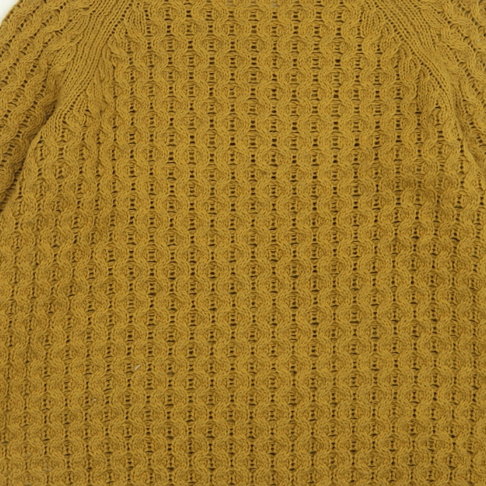 H&M Womens Yellow Crew Neck  Acrylic Pullover Jumper Size XS