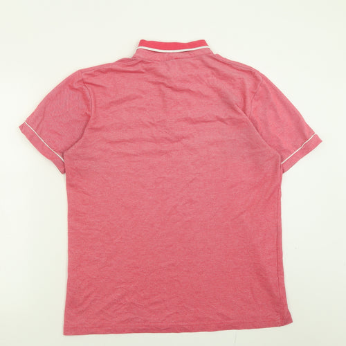 F&F Mens Pink  Cotton  Polo Size M Collared Button