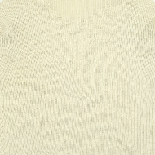 H&M Womens Ivory V-Neck  Acrylic Pullover Jumper Size XS