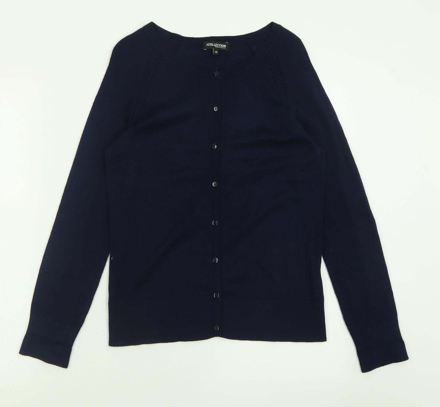 Debenhams Womens Blue Crew Neck  Viscose Cardigan Jumper Size 10