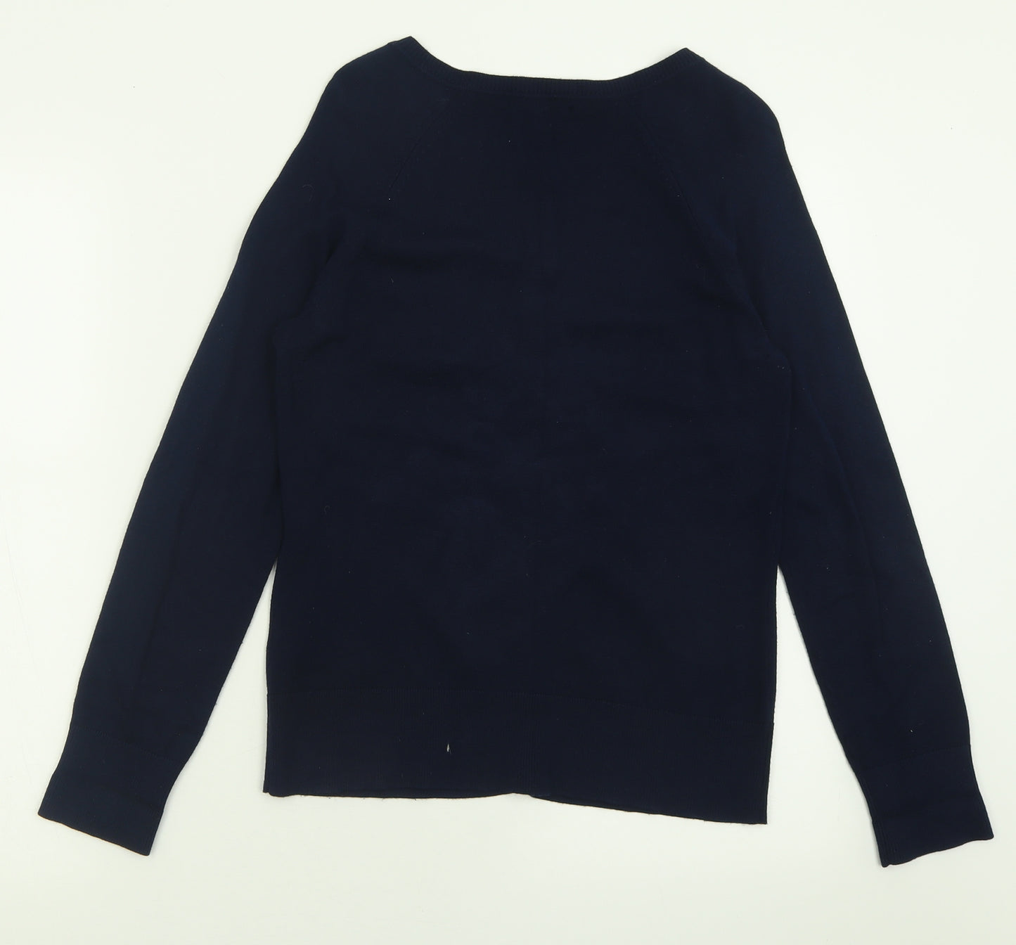 Debenhams Womens Blue Crew Neck  Viscose Cardigan Jumper Size 10
