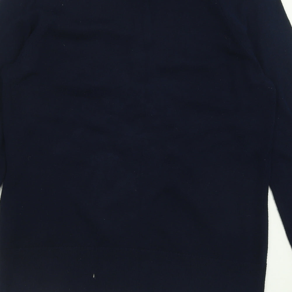 Debenhams Womens Blue Crew Neck  Viscose Cardigan Jumper Size 10