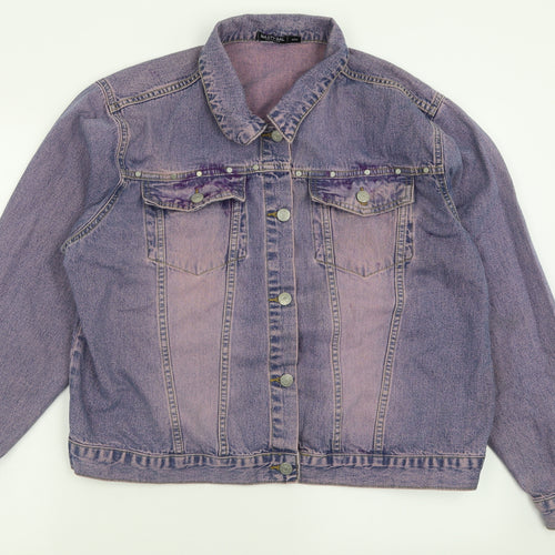 Nasty Gal Womens Blue   Jacket  Size S  Button - Purple Tint