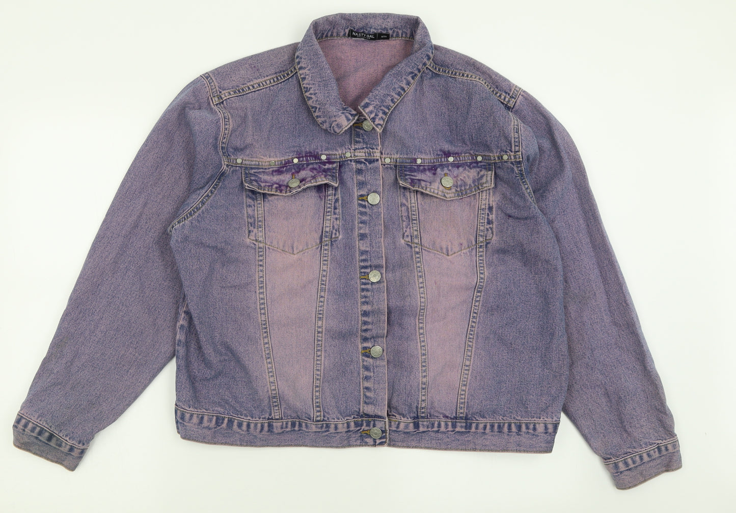 Nasty Gal Womens Blue   Jacket  Size S  Button - Purple Tint