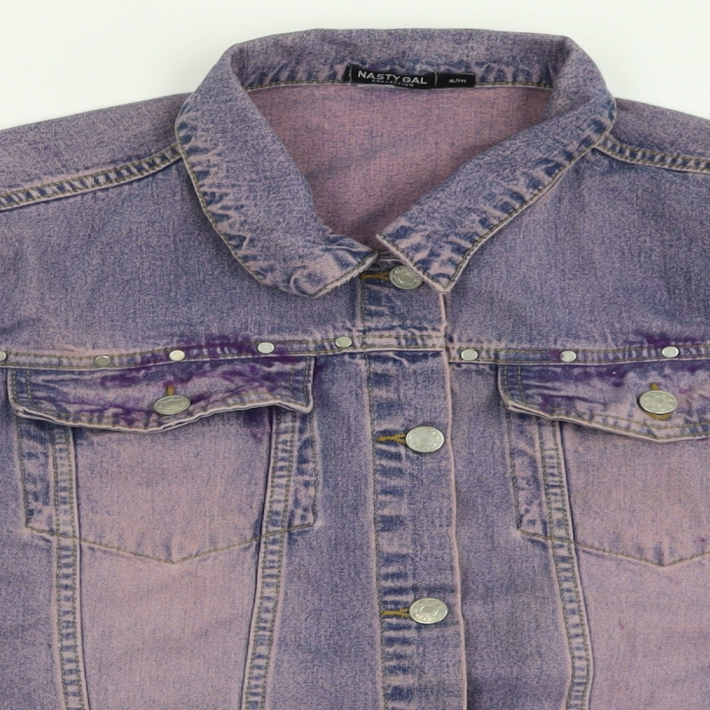 Nasty Gal Womens Blue   Jacket  Size S  Button - Purple Tint
