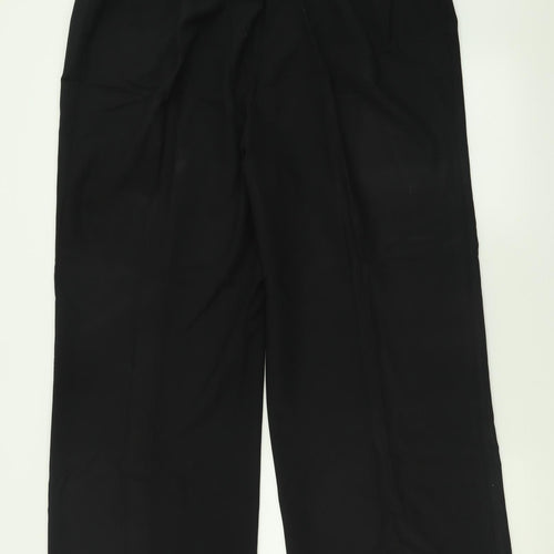 Evans Womens Black  Polyester Trousers  Size 24 L29 in Regular