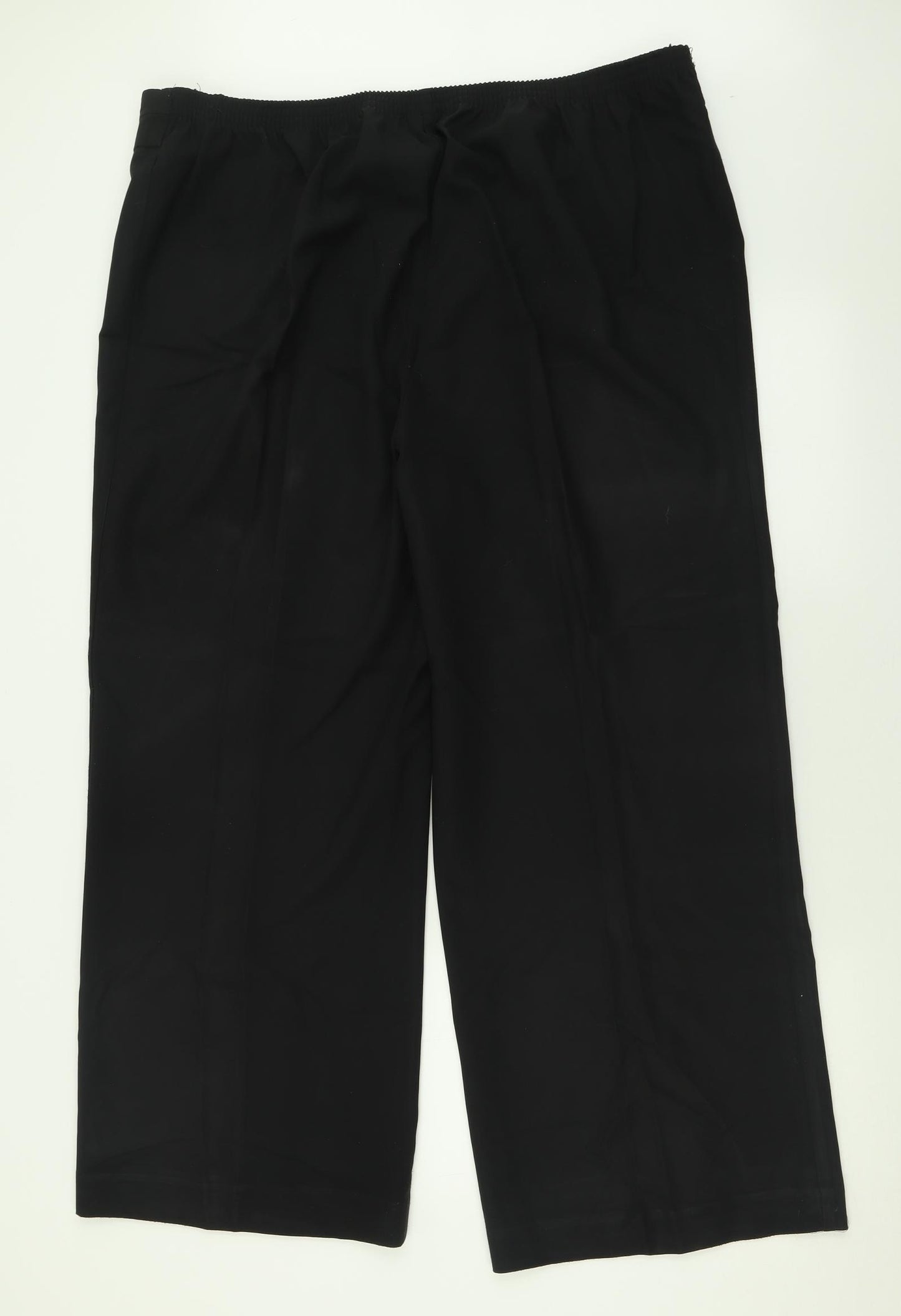Evans Womens Black  Polyester Trousers  Size 24 L29 in Regular